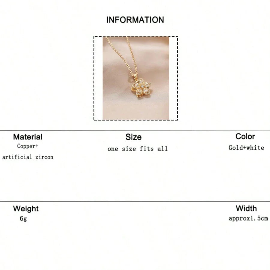 Plum Blossom Rotatable Fashion Necklace