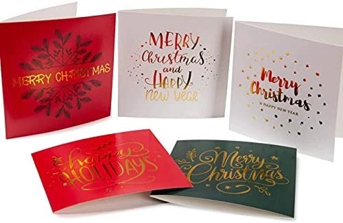Christmas Greeting Cards Gold Foil