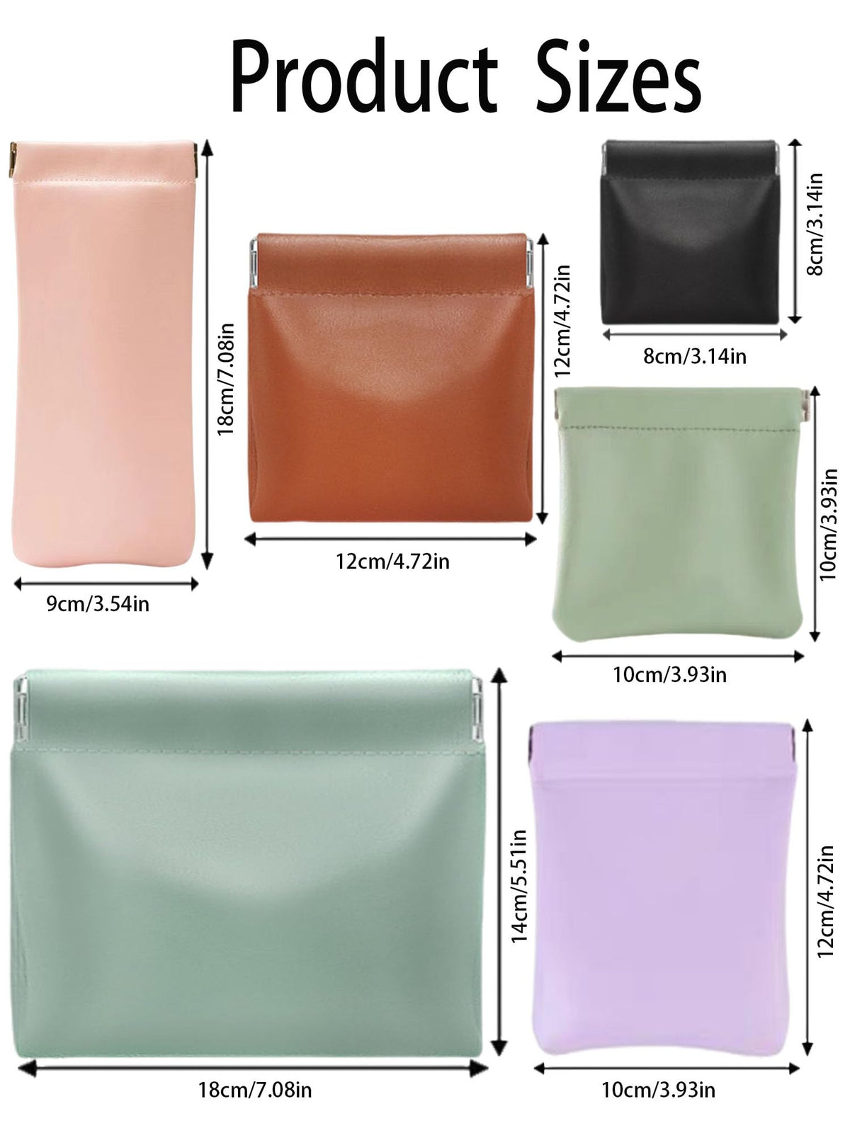 6 Pcs Small Makeup Bag for Purse, Snap Closure Organizer Pouch