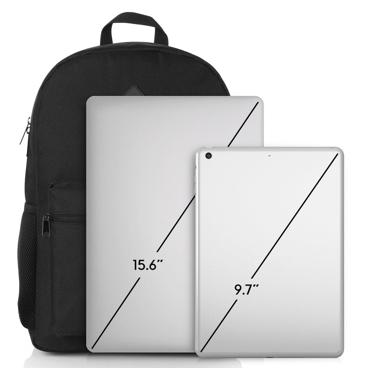 YAMTION Black Backpack for Women Men,Casual School Backpack Teen Boys and Girls 15.6 Inch Laptop Bookbag with USB Charger for College High School Travel Business