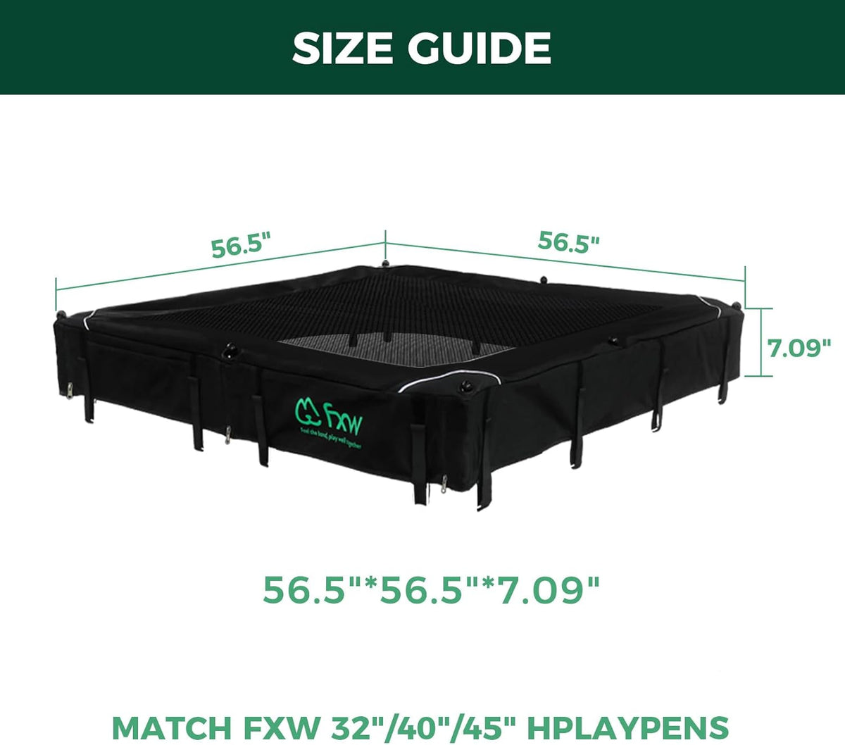 FXW Homeplus Unleashed Indoor Dog Playpen - Stress-Free and Safe Play, Heavy Duty 40 Inch 8 Wire Panels with Playpen Cover for Medium and Large Dogs, Black│Patented