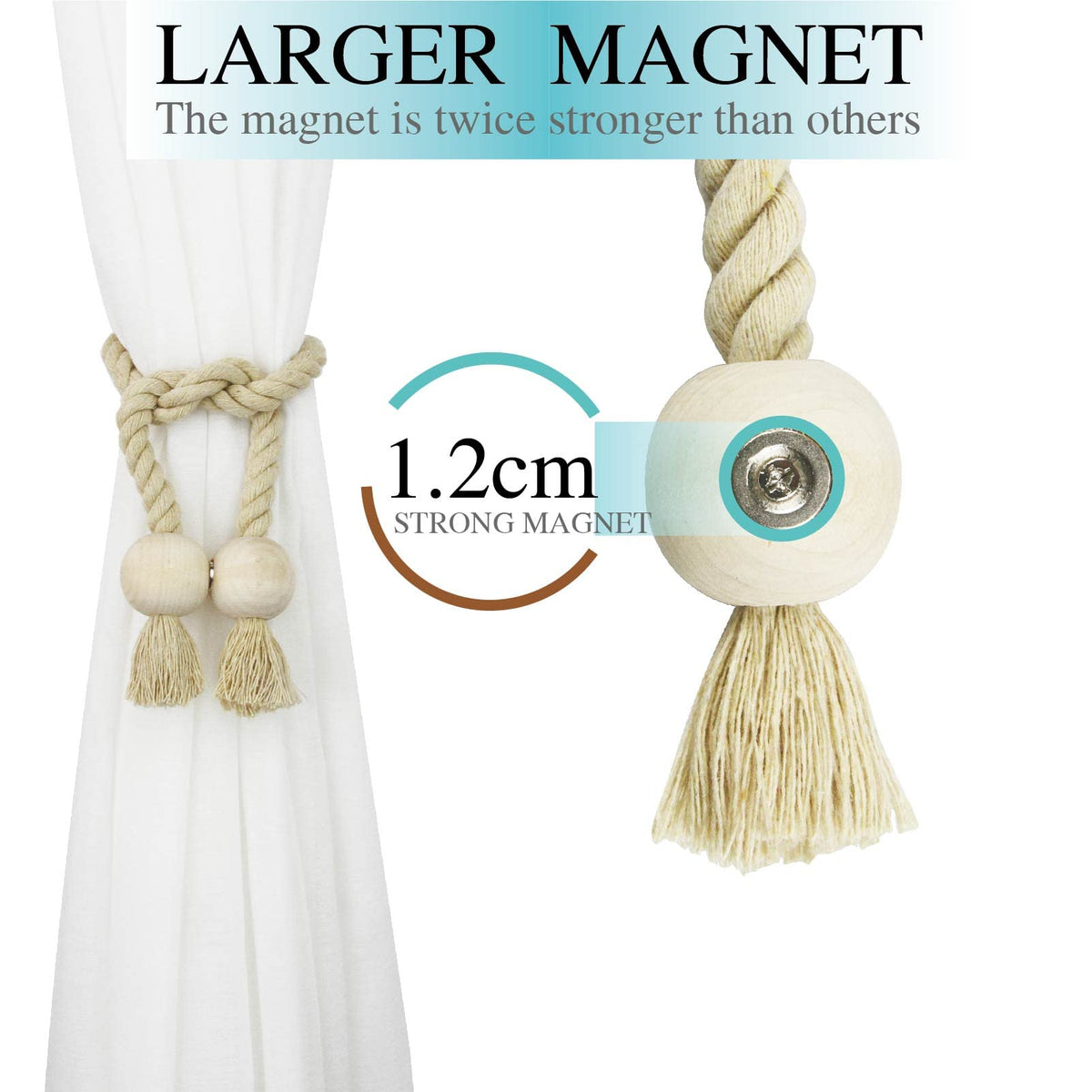 Magnetic Curtain Tiebacks Decorative Tie Back Drapes Holdbacks Nieffeiy