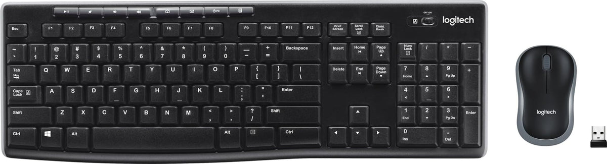 Logitech MK270 Full Size Wireless Keyboard and Mouse Combo - Black