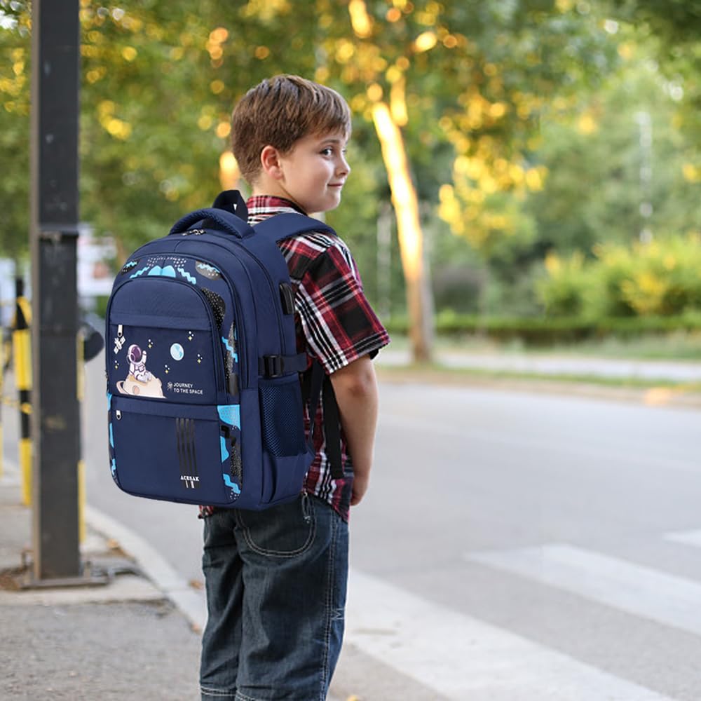 ACESAK Astronaut Backpack for Boys - Boy Backpack Schoolbag with Lunch Bag