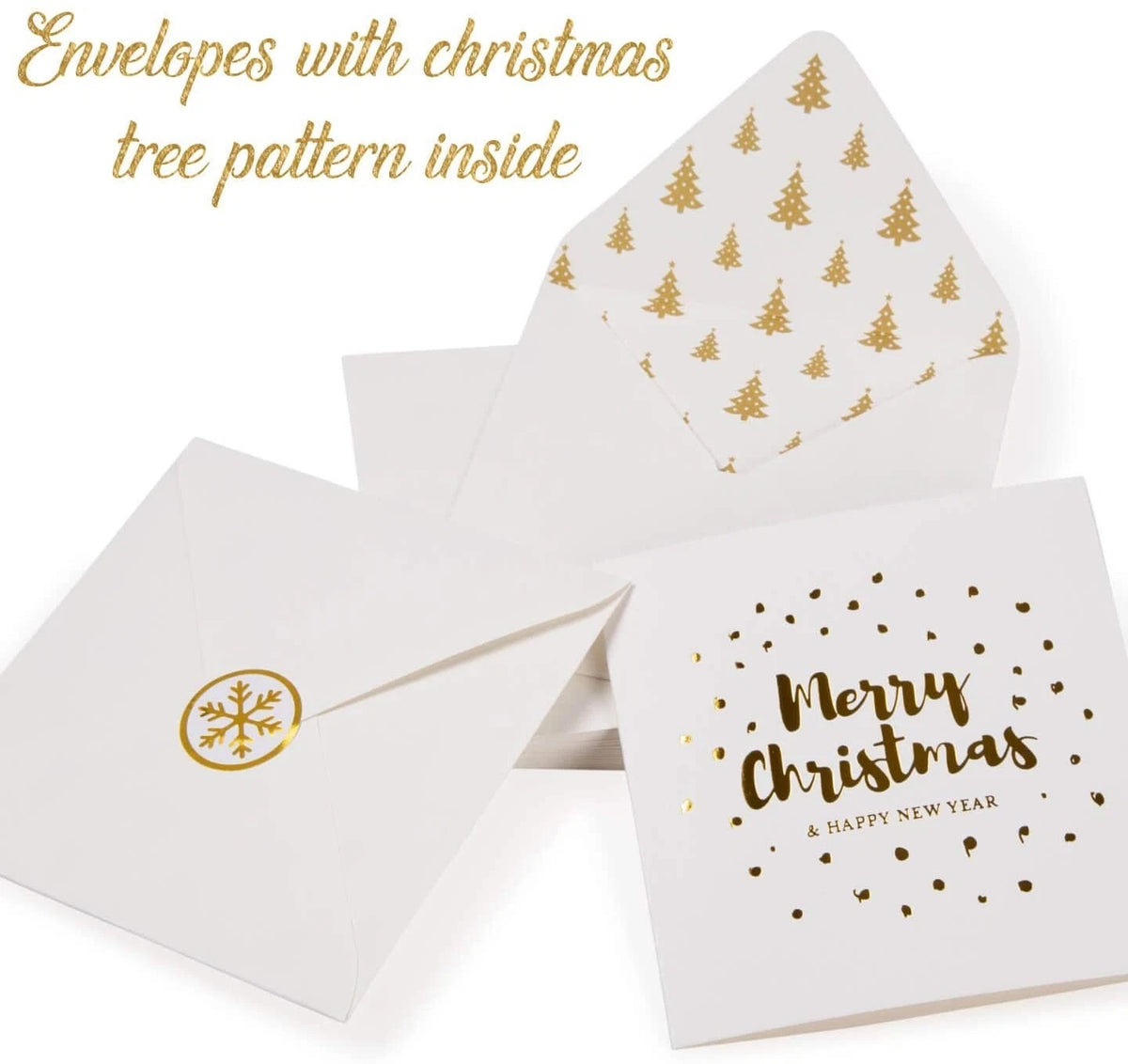 Christmas Greeting Cards Gold Foil