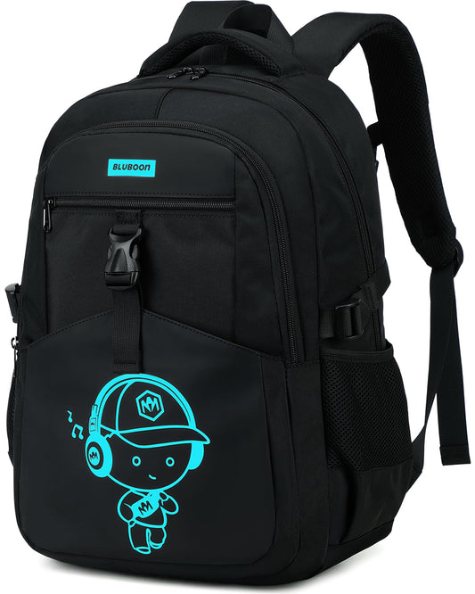 Bluboon Kids Backpack Boys Camo Bookbag Teens Elementary School Bag Daypack Travel Back Pack Middle school (Black-900)