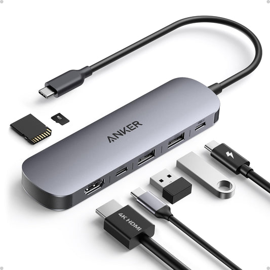 Anker USB C Hub, 7in1 Multi-Port USB Adapter, 4K@60Hz USBC to HDMI Splitter