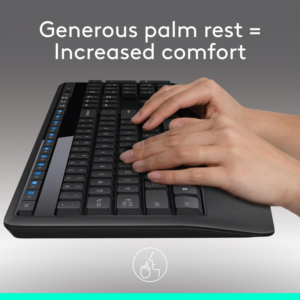 Logitech MK345 Full Size Wireless Keyboard and Mouse Combo - Black