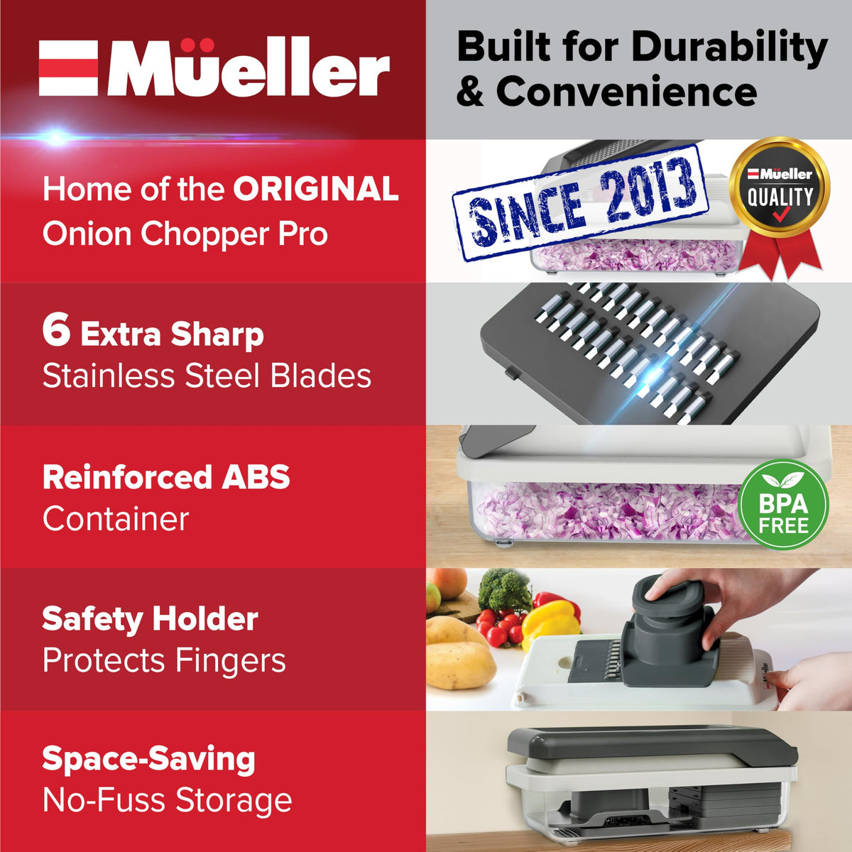Mueller Vegetable Chopper Mandoline Slicer, Food Veggie Chopper