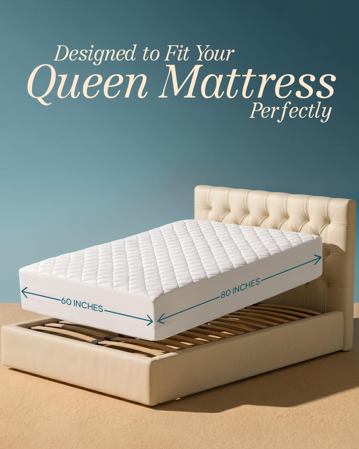 Queen Mattress Pad, Quilted Mattress Protector Topper fits 16" Deep Pocket