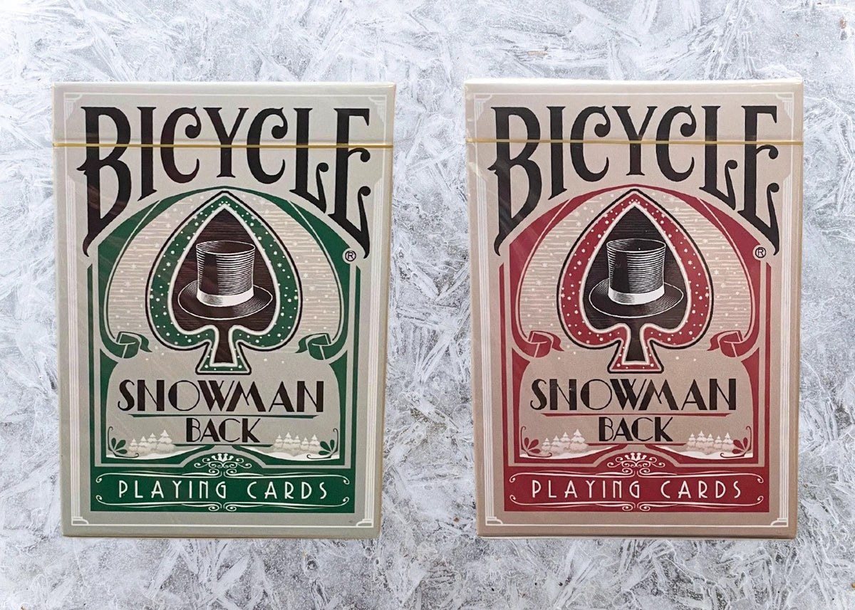 Gilded Snowman Bicycle Playing Cards