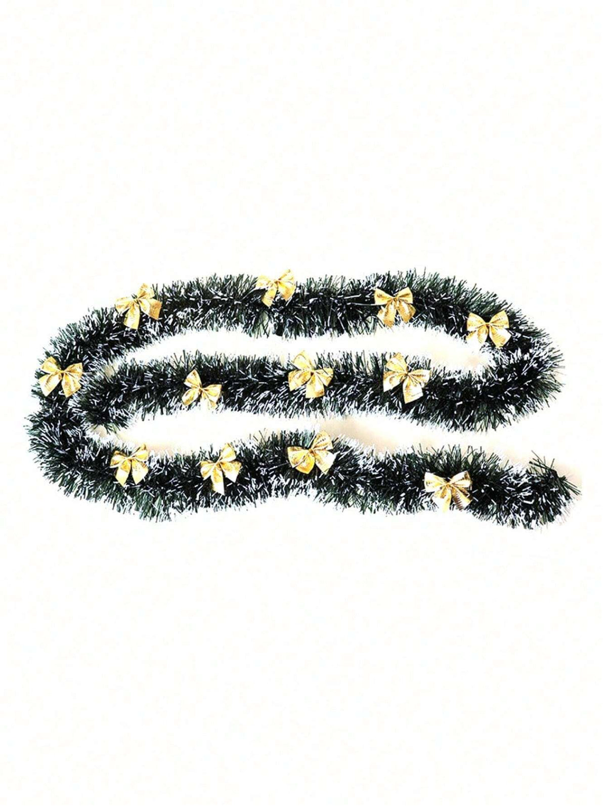Green White Snowflake Christmas Tinsel