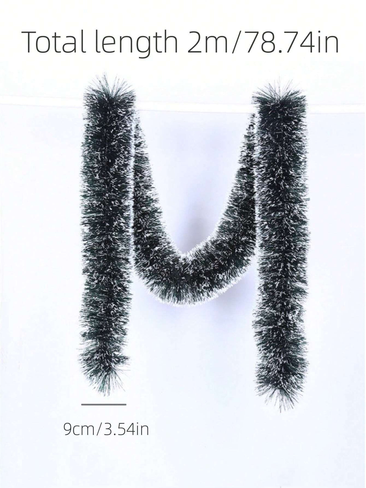 Green White Snowflake Christmas Tinsel