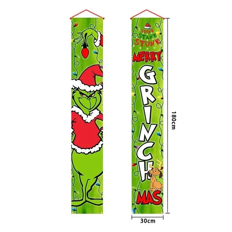 Grinch Christmas Porch Door Decorations