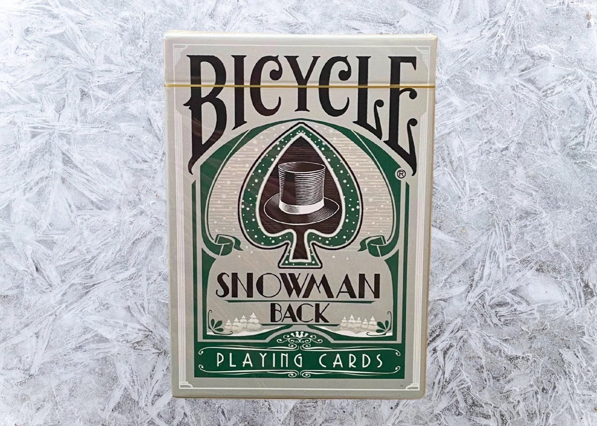 Gilded Snowman Bicycle Playing Cards