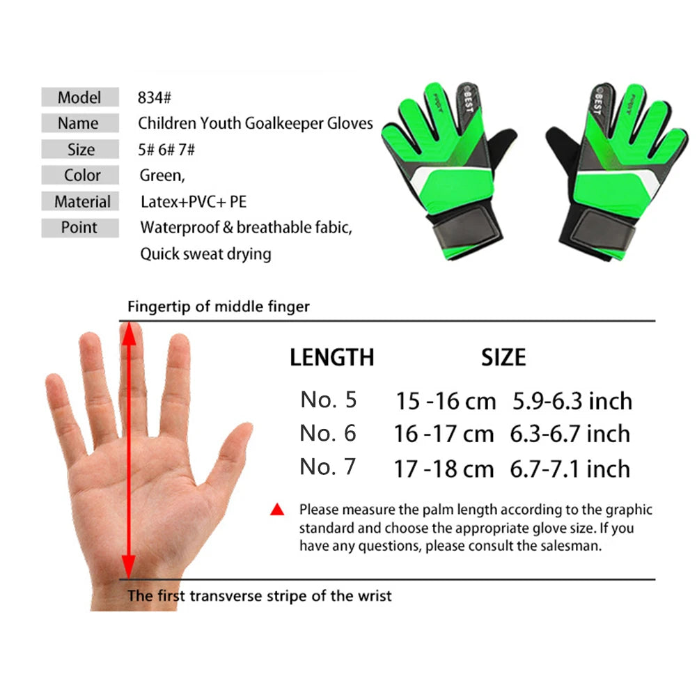 Kids Latex Soccer Goalkeeper Gloves