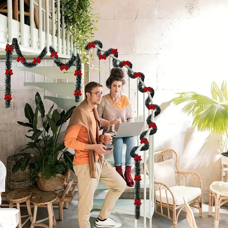 LED Christmas Tinsel Garland 2m