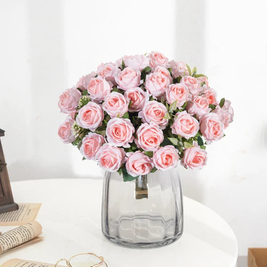 Silk White Rose Flower Bundle