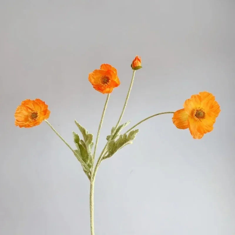 Artificial Flowers Fake Poppy Silk Flowers Long Stem Housewarming Garden Table Wedding DIY Party Wedding Bridal Bouquet Decor