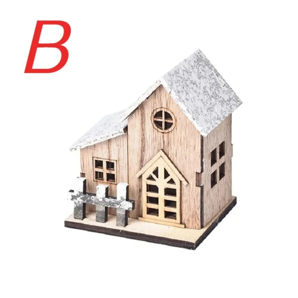 Christmas LED Wooden House Decoration