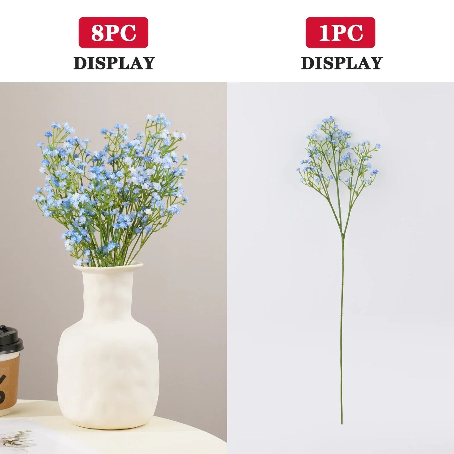 52cm 90 HeadsWhite Babies Breath Artificial Gypsophila Flowers Bouquets For Home Garden Wedding Birthday Decoration Fake Flower