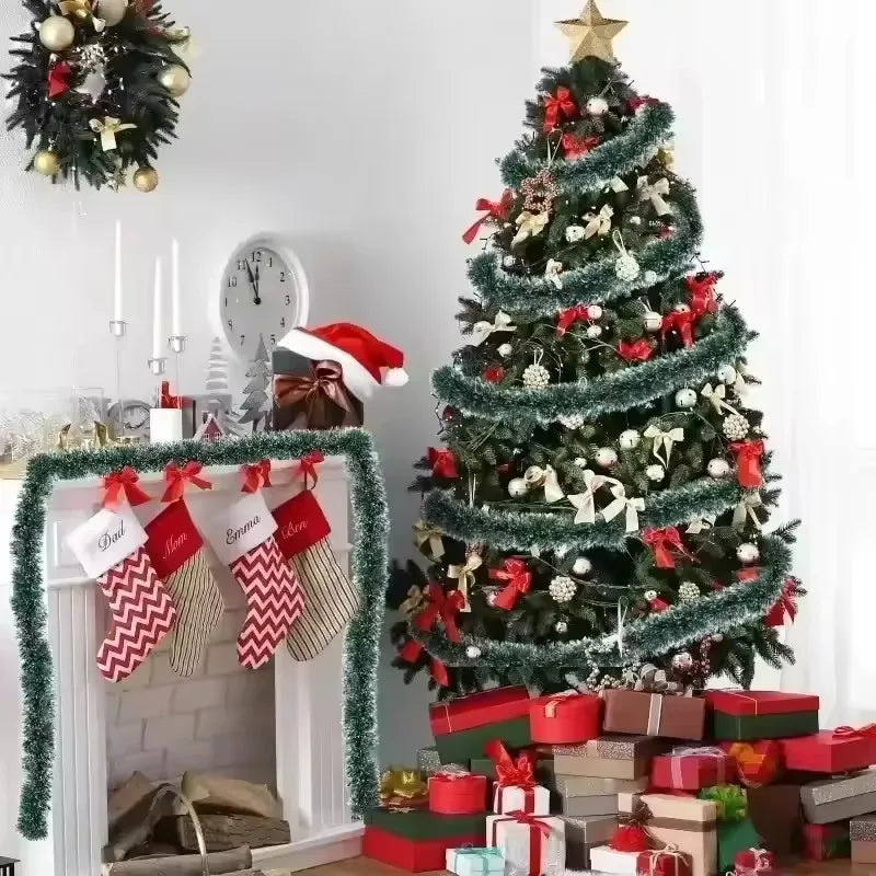 Green Christmas Tinsel Ribbon Garland