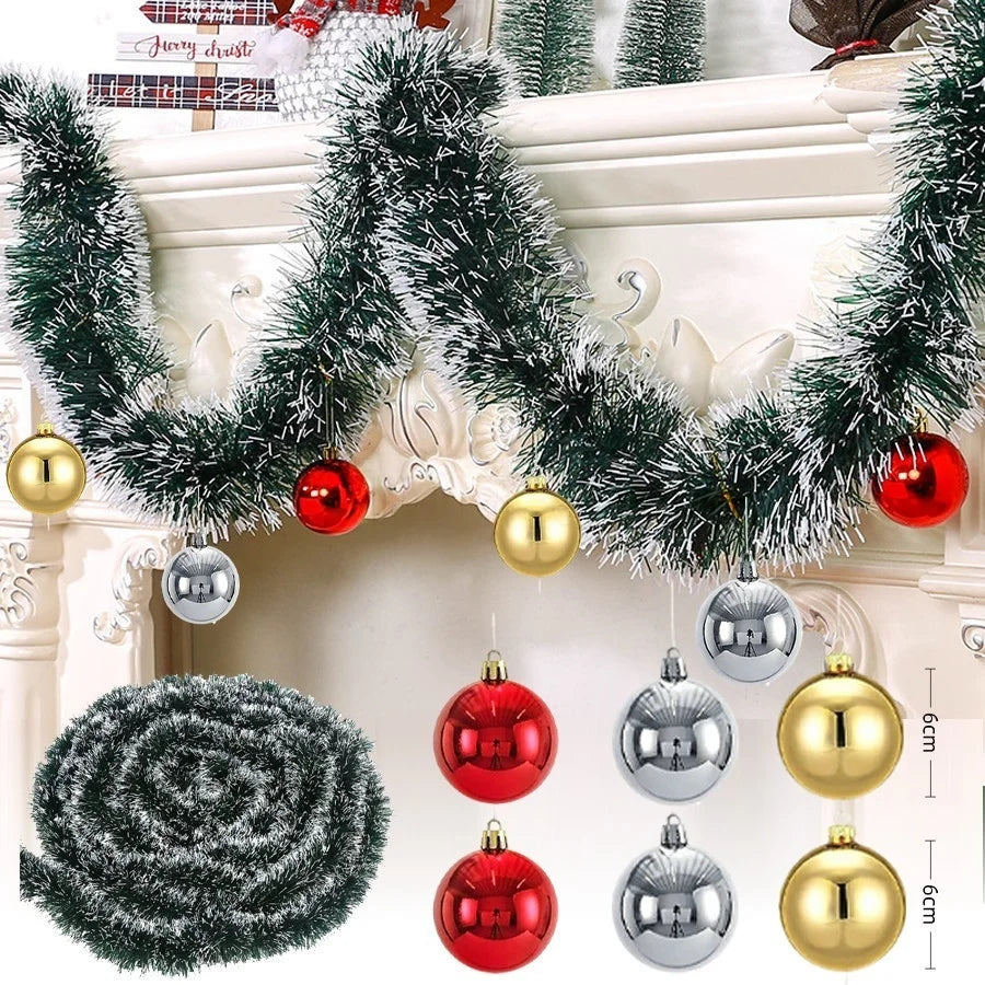 Green Christmas Tinsel Ribbon Garland