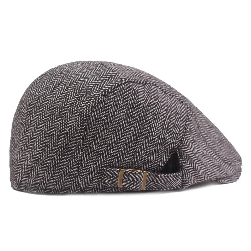Men Retro Herringbone Newsboy Cap