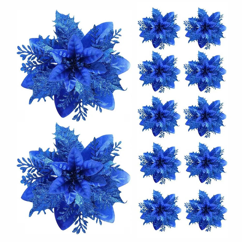 Glitter Christmas Flower Tree Ornaments