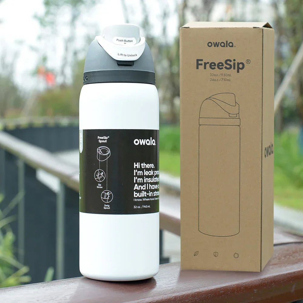 Owala FreeSip Blue Bow Tie Bottle