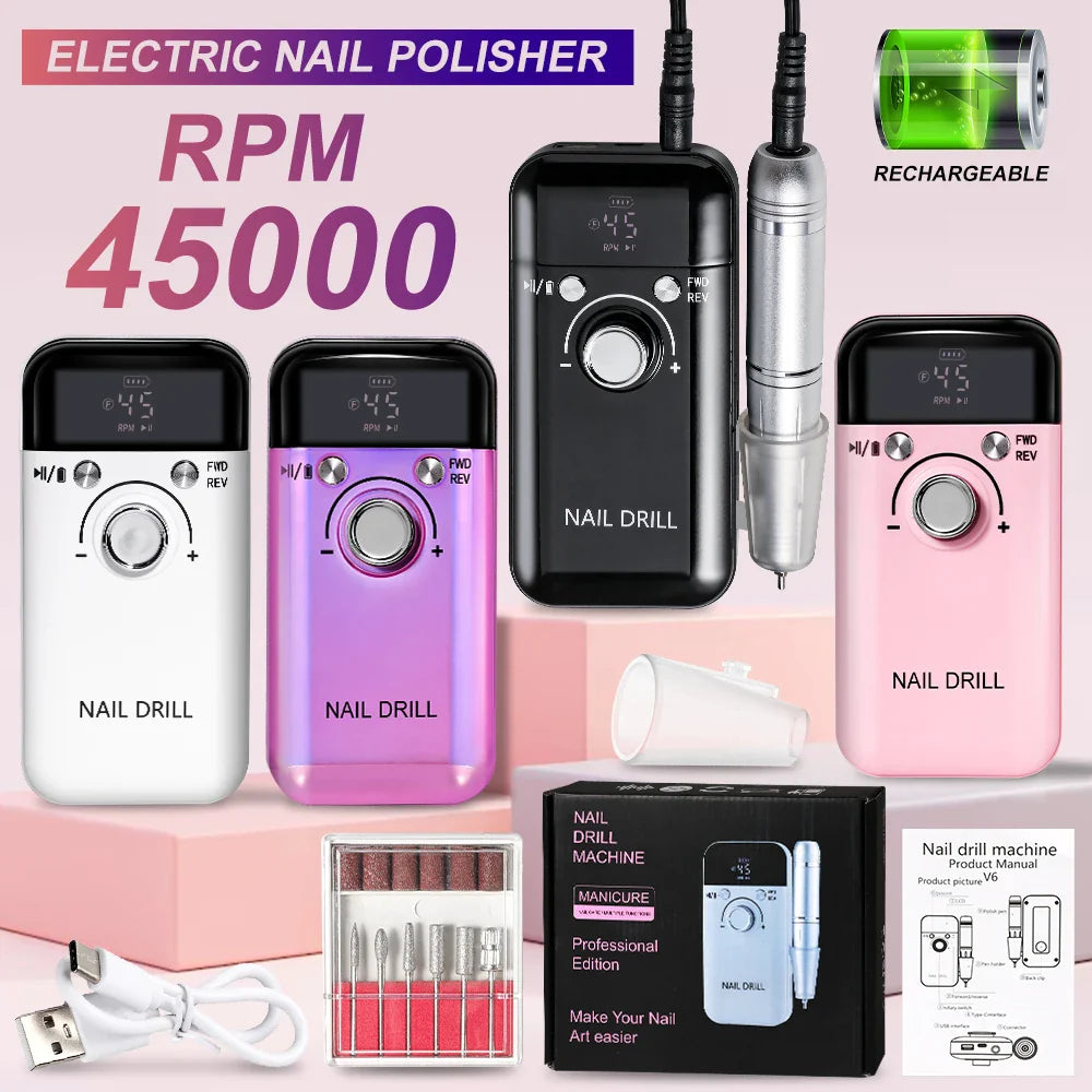 Professional 45000RPM Electric Nail Drill