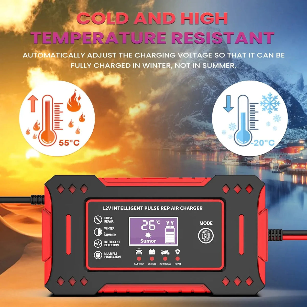 12V Intelligent Car Battery Charger
