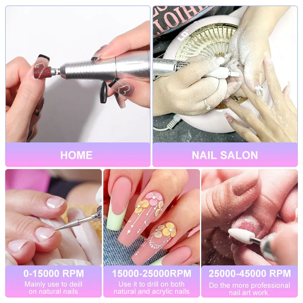 Professional 45000RPM Electric Nail Drill