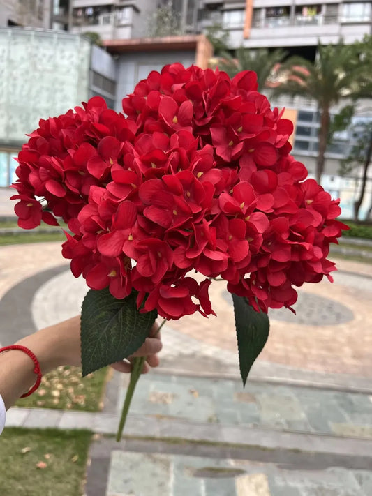 5 Heads Large Size White Pink Hydrangea Artificial Flowers Silk DIY Wedding Bridal Bouquet Fake Flowers Party Home Decoration