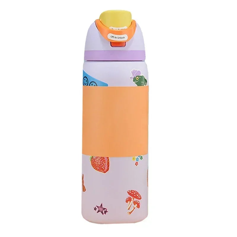 Owala BPA-Free insulated Straw Water Bottle - Flower Black