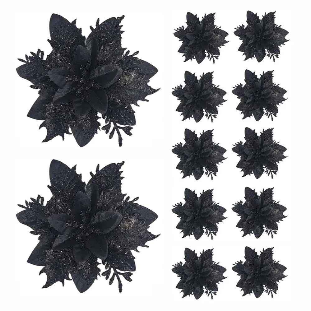 Glitter Christmas Flower Tree Ornaments