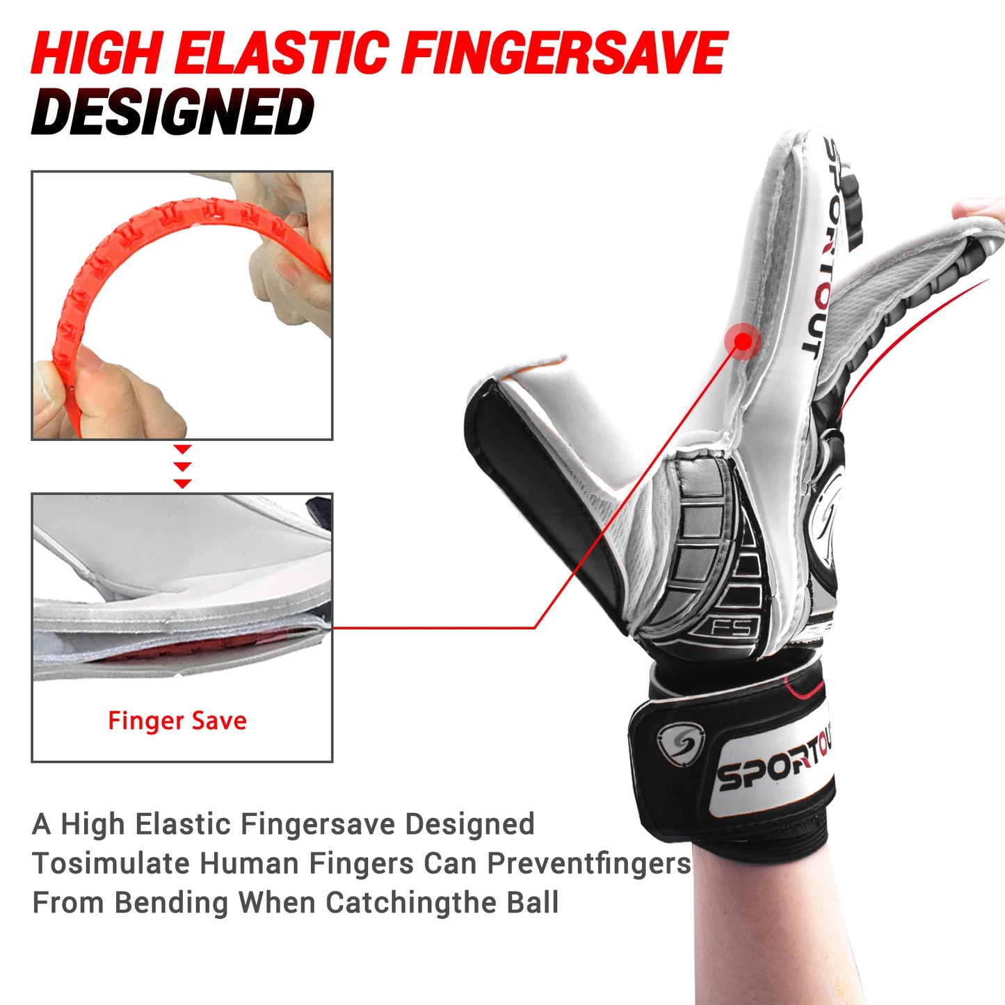 Sportout Kids Fingersave Goalie Gloves