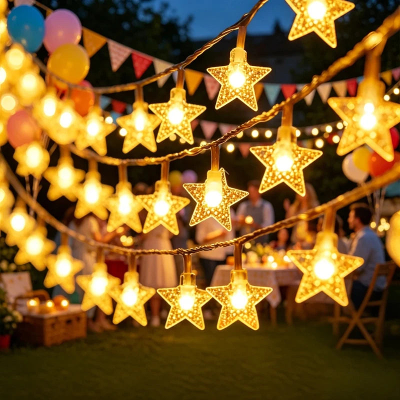 LED Star String Christmas Lights