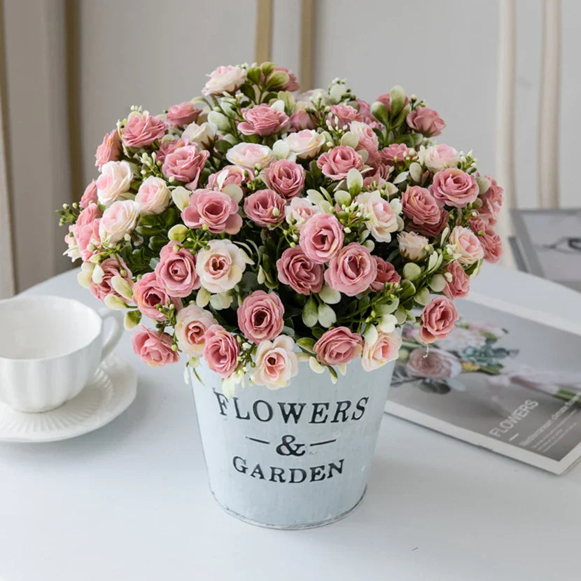 Silk Rose Bouquet Floral Decor