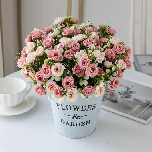 Silk Rose Bouquet Floral Decor