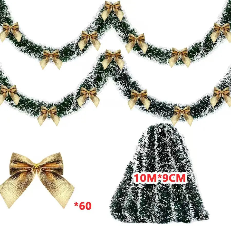 Green Christmas Tinsel Ribbon Garland