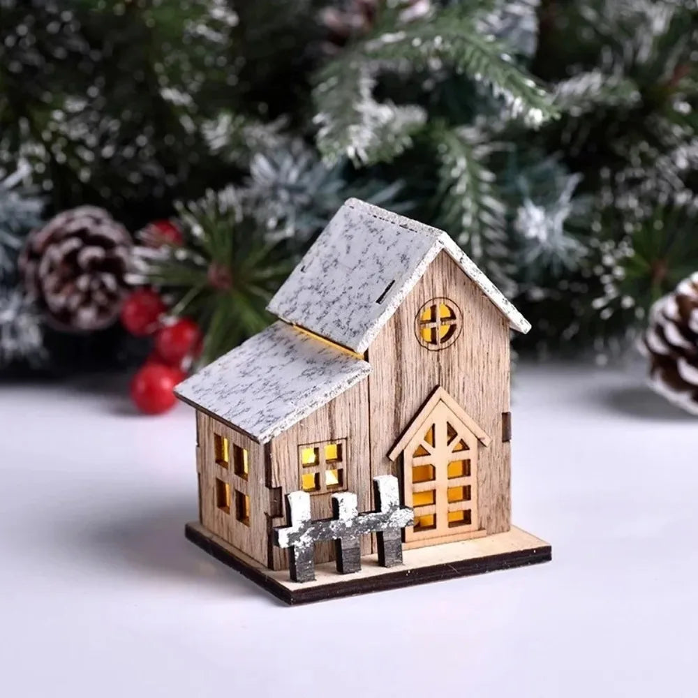 Christmas LED Wooden House Decoration