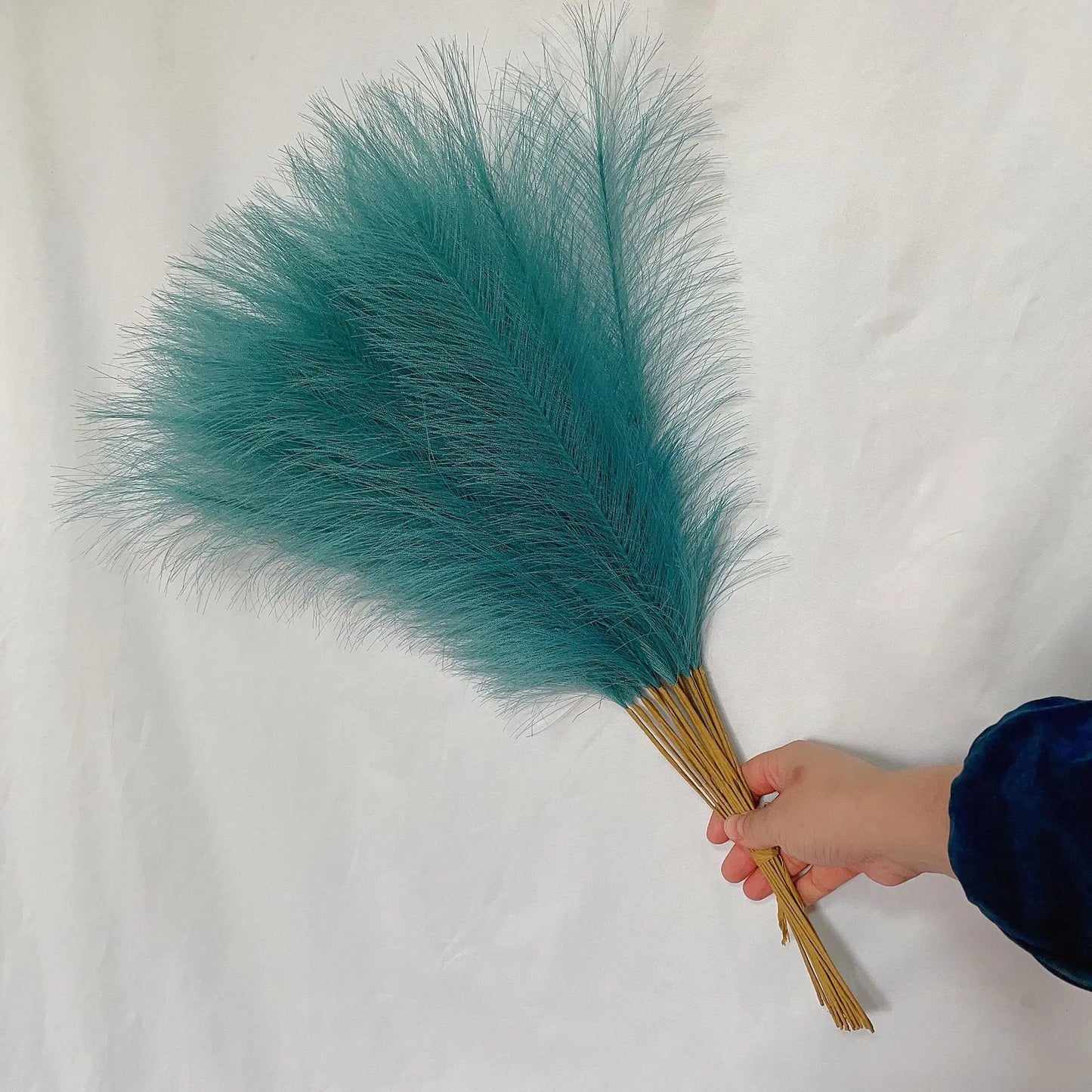 10Pcs Artificial Flowers Fluffy Pampas Grass Decor Fake Plant Reed Flower for Wedding Boho Bouquet Office Hotel Vase Decoration