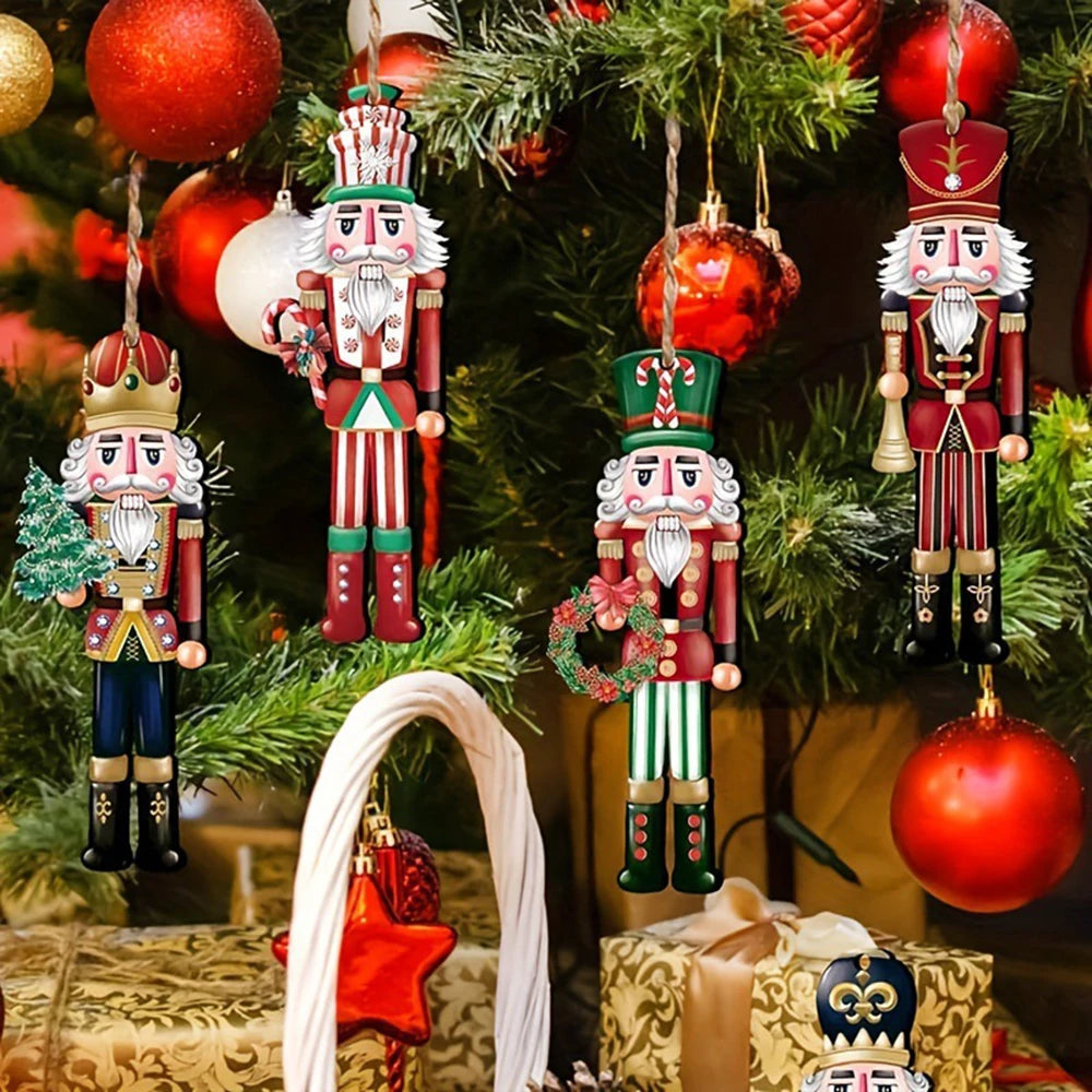 12PCS Wooden Nutcracker Christmas Decor