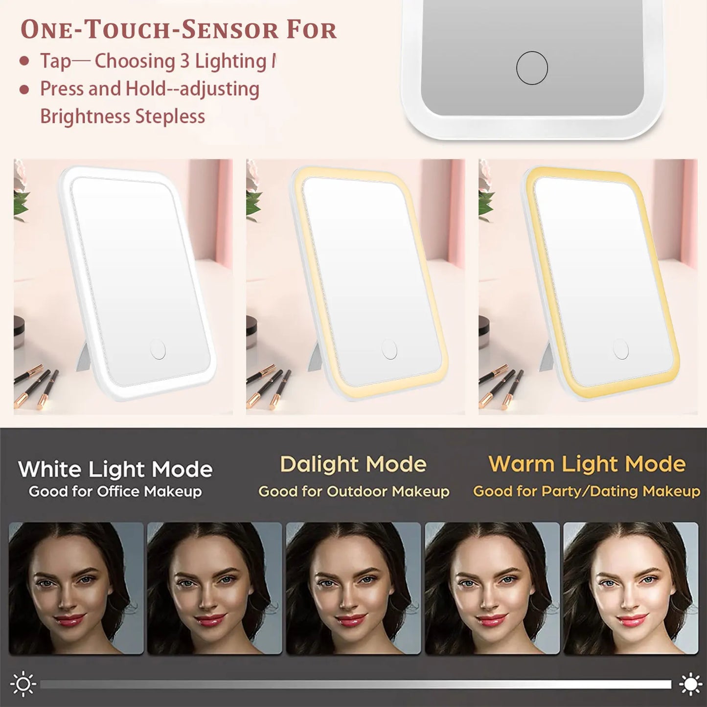 LED Touch Screen Makeup Mirror