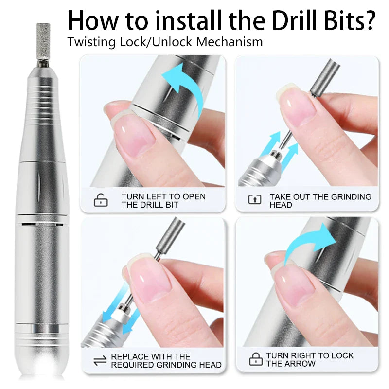 Rechargeable 45000RPM Electric Nail Drill