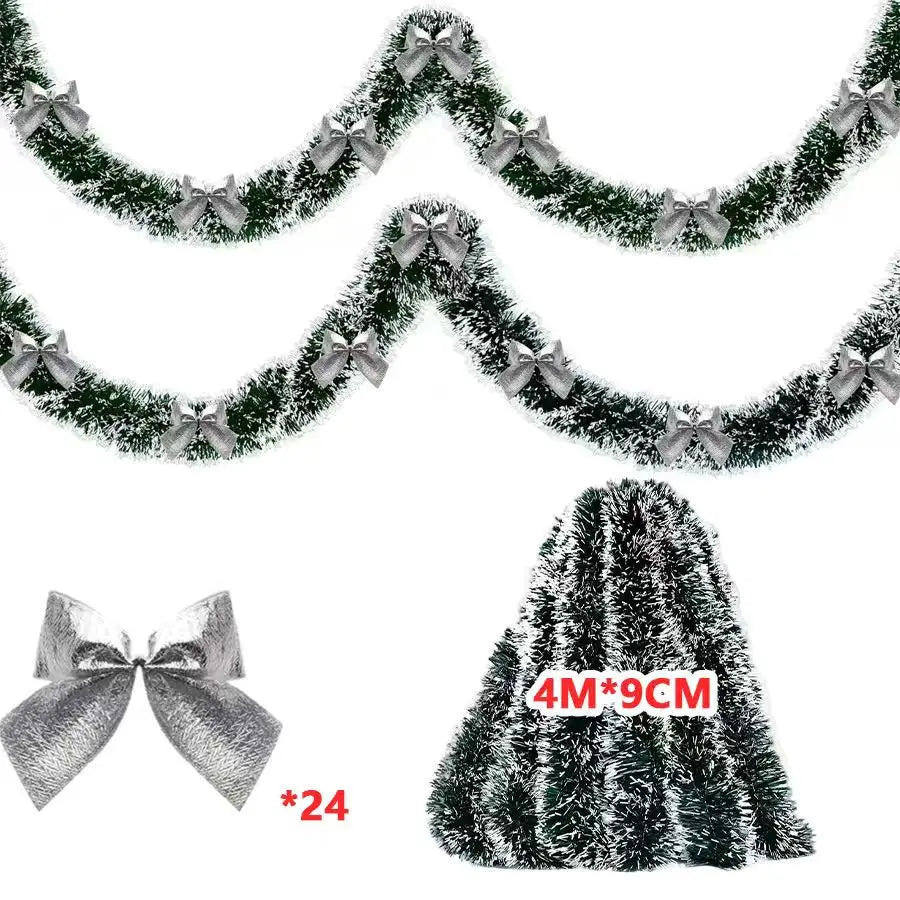 Green Christmas Tinsel Ribbon Garland