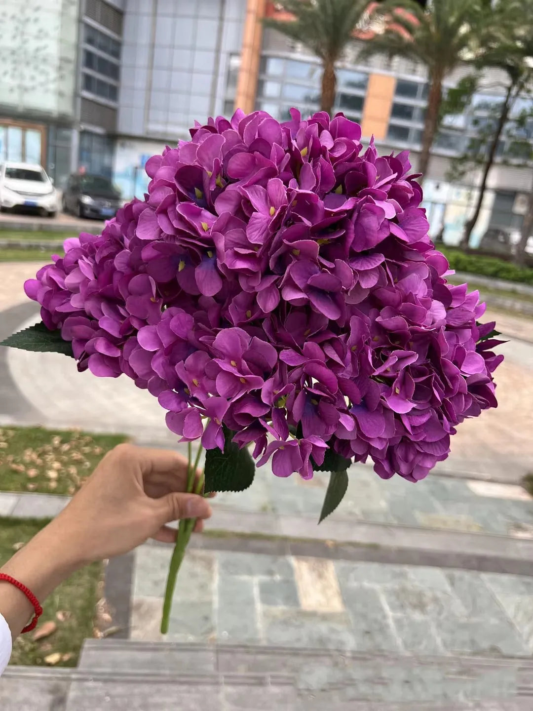 5 Heads Large Size White Pink Hydrangea Artificial Flowers Silk DIY Wedding Bridal Bouquet Fake Flowers Party Home Decoration