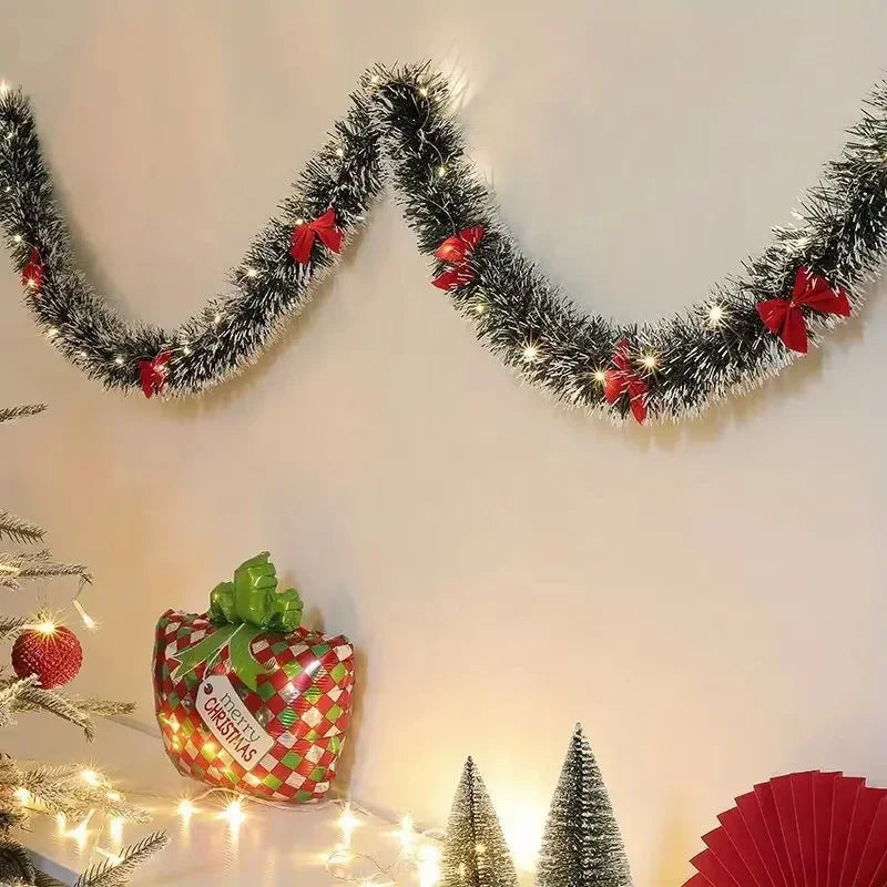 LED Christmas Tinsel Garland 2m