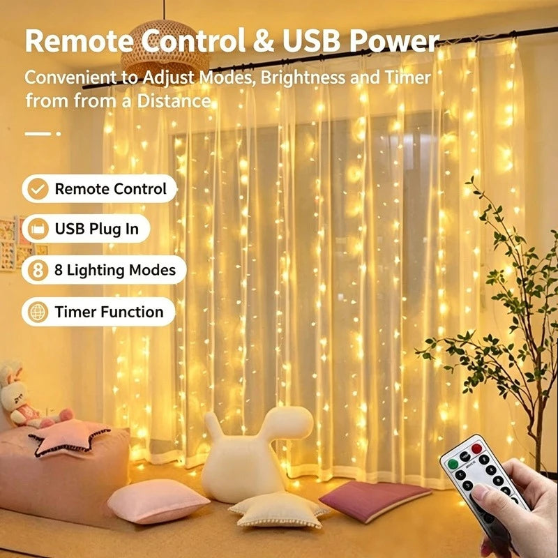 USB LED Curtain Fairy Lights